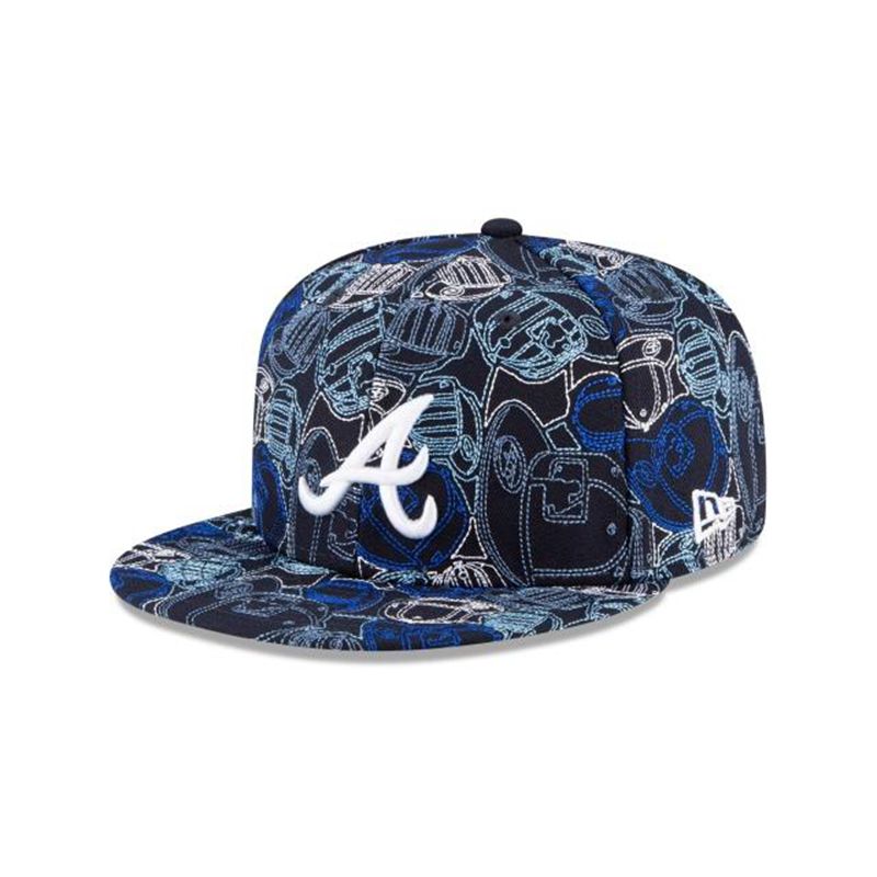 MLB Atlanta Braves Cap Chaos 59Fifty Fitted (PEL0926) - Blue New Era Caps